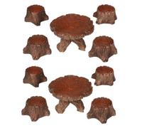 Mikikit 10 Pièces Ornements Miniatures de Table et Chaises, Décor de Micro-Paysage en Résine, pour Maison et Jardin de Fées, Facile à Déplacer, Couleurs Lumineuses