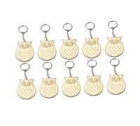 Mikikit 10 pièces Porte Clés Bois Animaux DIY avec Pendentif Porte Clés Décoratif pour Garçon Fille Petit Anniversaire Garçon Fille