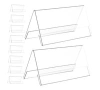 Mikikit 10 pièces Présentoir de Table Transparent Acrylique Support de Plaque Bureau Porte-noms Double Face Antidérapant pour Bureau Réunion Magasin et Restaurant
