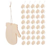 Mikikit 100 Ensembles Unfinished Wood Christmas Gloves Cutouts With Twine DIY Xmas Ornaments For Holiday Tree Party Decorations Wooden Winter Gloves Tags