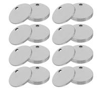 Mikikit 100 Pendentifs Acier Inoxydable Ronds Vierges à Graver, Étiquettes Métalliques Argentées 10mm pour Bijoux, Loisirs Créatifs et Animaux
