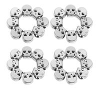 Mikikit 100 Perles Tête de Mort en Alliage Argenté Grand Trou Breloques D’Espacement pour Bracelets DIY Colliers Boucles D’Oreilles et Porte-Clés Accessoires Créatifs Halloween et