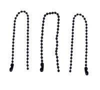 Mikikit 100 pièces Chaînette Boules Métallique Chaîne Billes Brillante pour Colliers DIY Bijoux Connecteur Ajustable Noir