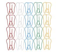 Mikikit 100 Pièces Clips Papier Métal Forme Dent Colorés Marque-pages Créatifs Résistants et Pratiques pour Bureau École et Maison