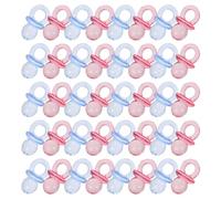 Mikikit 100 pièces Mini Pacifiers Décorations de Table Shower Fête Transparent Rose Bleu Accessoires Acrylic Réutilisable