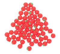 Mikikit 100 pièces Miniature Cherry Models for Dollhouse Realistic Mini Food Figurines Plastic Pretend Play Props for Compact and Lightweight