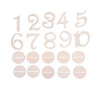 Mikikit 10pièces Chiffres Décoratifs Bois avec Support Base pour Mariage et Fête Numéros de Table Élégants et Pratiques pour Banquet Anniversaire Réception