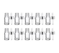 Mikikit 10pièces Flacons Compte-gouttes Vides Bouteilles Essence Verre Transparent avec Pipette pour Huiles Essentielles Cosmétiques Réutilisables et Pratiques pour Stockage Précis