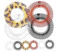 Mikikit 10Pièces Peigne à Ressort Extensible pour Cheveux Lot de Peigne Circulaire Plastique Flexible Bandeau Pratique Couleur Aléatoire