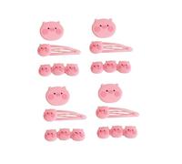 Mikikit 12 pièces Barrettes Cheveux Cochon Rose Pinces Cheveux Mignonnes Dessin Animé Accessoires Décoratifs Pratiques pour Filles