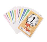 Mikikit 12 pièces Cartes Étapes Garçon Fille Mensuelles Animaux pour Photographie Souvenir Cadeau Naissance Garçon Fille