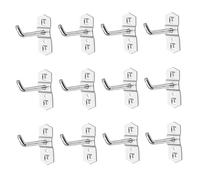 Mikikit 12 pièces Crochets Métalliques pour Étagères Supports Affichage Universels pour Panneaux Perforés Fixation Stable pour Outils et Accessoires