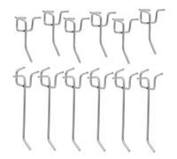 Mikikit 12 pièces Crochets pour Panneaux Perforés Acier Robuste Support Trépied Antidérapant pour Étagères de Affichage Bijoux et Organisation Murale