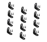 Mikikit 12 pièces Lot de Équerres Métalliques Épaisses Noir Anti Vis pour Fixation Meuble Support Angle Robuste pour Étagères Bureaux et Séparateurs