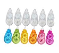 Mikikit 12 pièces Lot de Rubans Correcteurs Adhésifs Portables pour Étudiants Correction Lisse et Pratique Capacité sans Marque Arc Ciel Fournitures Scolaires