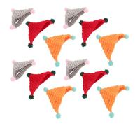 Mikikit 12 Pièces Mini Hats for Crafts Handmade Knitted Wool Beanie for Dolls Pets and Figurines Soft Crochet Yarn DIY Accessories Party Decorations and Creative Projects