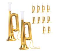 Mikikit 12 pièces Trompettes Plastique Compactes pour Garçon Fille de Jouets Musicals Colorés pour Développer la Créativité Compétences Musicales des Garçon Fille pour et Fêtes
