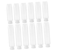 Mikikit 12 pièces Tubes de Lotion Vides Transparent Flacons Rechargeables pour Voyage Organisateur Cosmétique et Étanche