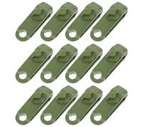 Mikikit 12 Pinces à Bâche en Nylon Légères et Faciles à Installer pour Camping en Plein Air, Accessoires Résistants pour Tentes et Auvents Vert