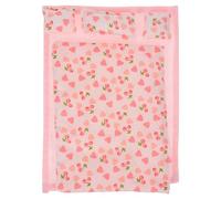 Mikikit 12 pour Maison de Poupée, Drap Housse et Couette Rose, Oreillers Décoratifs, Accessoires pour Lit Mini Maison, Kit Complet pour Chambre de Poupée Réaliste
