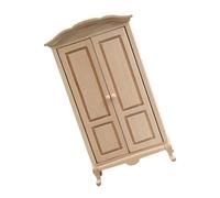Mikikit 12 pour Maison de Poupée, Garde-Robe Décorative en Bois Naturel, Modèle de Petit Meuble pour Décoration de Mini-Maison, Accessoire Chambre