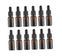 Mikikit 12pièces Lot De Flacons De Parfum Verre Vide Compte-gouttes Décoratifs Pour Huile Essentielle Marron