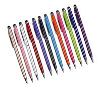 Mikikit 12pièces Stylet Portable Stylo Bille pour Écran Tactile Couleurs Aléatoires Stylo Tablette Graphique Fin Léger pour Téléphone Tablette Et Écrans Capacitifs Accessoires Écriture