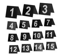 Mikikit 15 pièces Marqueurs de Table Acrylique Résistants et Stables pour Restaurant Accessoires Crime Numéros Noir Blanc