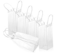 Mikikit 15Pièces Réutilisables Transparent Poignées Fourre Tout pour Événements pour Petits Commerces