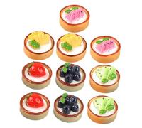 Mikikit 18 pcs Miniature Simulation Cake Slices Set Faux Fruit Cake Model for Dollhouse Kitchen Photography Prop and Pretend Play