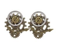 Mikikit 2 Bagues Steampunk Vintage en Alliage, Motif Horloge et Engrenage, Bijoux Créatifs pour Homme et Femme, Décoration Facile à Assortir