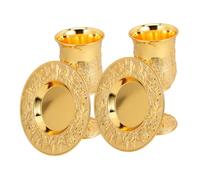 Mikikit 2 Ensembles Coupe à Vin Juive Vintage avec Plateau Gobelet à Vin Relief pour Rituels De Fêtes Bénédictions du Sabbat