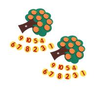 Mikikit 2 Ensembles Jouets Feutre Orange Manipulatives pour Maternelle Arbre Orange Détachable Activités Éducatives Mathématiques pour Garçon Fille Jeux de Comptage et Apprentissage