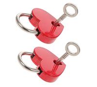 Mikikit 2 ensembles Petit Cadenas Forme Cœur avec Clé Lot de Mini Serrures Légères pour Journal Intime à Dos Boîte de Rangement Sécurité Renforcée et Design Chic Rouge
