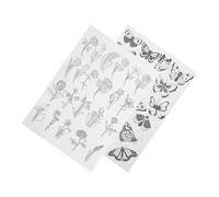Mikikit 2 feuilles Stabilisateur Hydrosoluble pour Broderie avec Motifs Préimprimés Tearable et Lavable Adapté pour Couture Main sur Vêtements Sacs Chapeaux et Tissus Variés