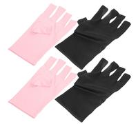 Mikikit 2 Manucure UV de de Protection UV Rose et Noir Conception sans Doigts pour Nail Art Résistants et Lavables Pratiques pour Manucure