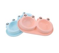Mikikit 2 Pièces Anti-Ant Pet Food Bowl Double Frog Shape Raised Non-Slip Water and Food Dish for Stray Cats Outdoor and Indoor Use