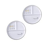 Mikikit 2 pièces Assiettes Régime Portion Adulte Céramique Compartiments pour Contrôle Repas Micro Ondes et Lave Style Aléatoire