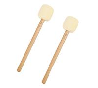 Mikikit 2 pièces Baguettes de Batterie Feutre avec Manche Hêtre pour Performance Scène et Batterie Basse Maillets Percussion Durables pour Débutants et