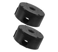 Mikikit 2 pièces Boîte de Jonction Électrique Étanche Ronde Boîtier Extérieur Multifonction avec Multiples Orifices Protection Humidité pour Câbles et Caméras de Sécurité Robuste Noir