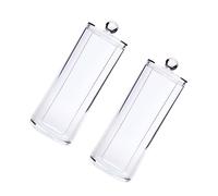 Mikikit 2 pièces Boîte de Rangement Transparente pour Coton Lot de Organisateur Cosmétique Arrondi Scellez et Protégez Vos Produits de Beauté
