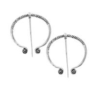 Mikikit 2 Pièces Broche Viking Vintage Penannulaire Zinc Écharpe Châle Cape Pince Médiévale Décorative Costume Femme