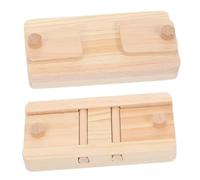Mikikit 2 Pièces Cage à Hamster Enrichissement Lapin mangeoire Petit Naturel Point de Puzzle Jouets pour Hamsters traite Le en Bois caché Bois de pin Beige