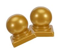 Mikikit 2 Pièces Capuchons de Poteau Décoratifs Métalliques Boules Rondes pour Poteaux Carrés Étanches et Protecteurs pour Garde-corps et Balustrades Installation Facile sans Outils