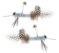 Mikikit 2 Pièces Chat Insecte en Peluche Plumage, Accessoire Interactif pour Chaton, Aide à Changer Le Comportement de Morsure et Solide