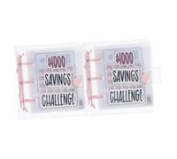 Mikikit 2 pièces Classeur de Budget avec Enveloppes de Cash Album de Épargne Portable Rose Organisation Financière Facile pour Maison et Voyage