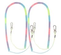 Mikikit 2 pièces Corde de Sécurité Rétractable pour Canne à Lanière Élastique Légère avec Mousqueton Acier Accessoire Kayak et Outils de Polyvalent Protection Antichute pour et Pinces