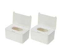 Mikikit 2 pièces Distributeur de Lingettes Humides Boîte de Rangement Pratique pour Lingettes Conteneur Rechargeable pour Maison et Voyage Accessoire Durable et Facile à Nettoyer