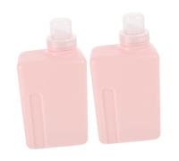 Mikikit 2 Pièces Distributeurs de Lessive Recharges Carrés Bouteilles Plastique Anti-fuite pour Stockage Détergent Liquide Organisateur Shampooing et Gel Contenants Résistants et Économes