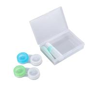 Mikikit 2 pièces Étui Lentilles Contact Double Boîte Verte avec Rangement Compatible Toutes Marques Séparateur Gauche-Droite Recommandé Remplacement Trimestriel